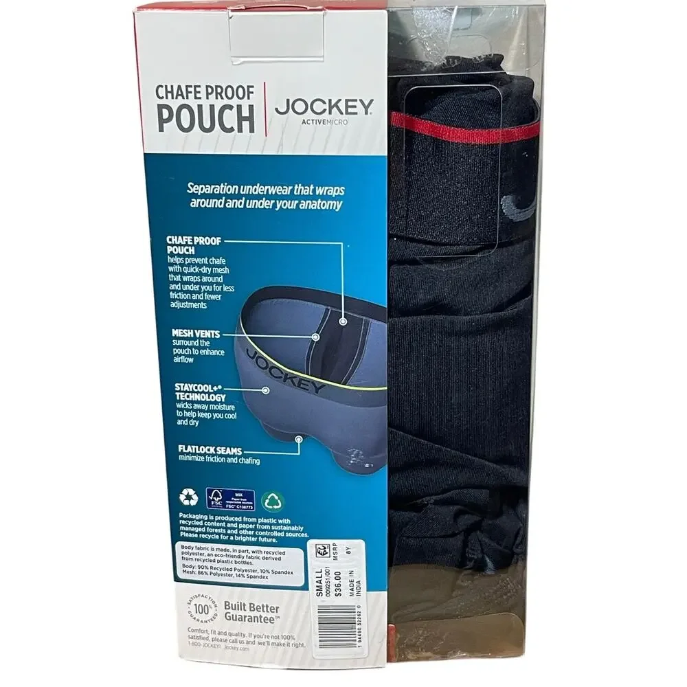 Jockey Boxer Briefs Men's Small Pack of 3 Microfiber Chafe Proof Stretch - Picture 2 of 3